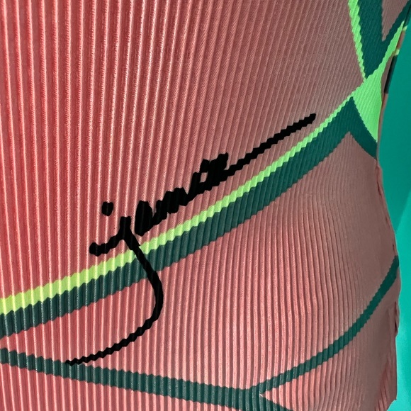 EUC Jamie Sadock Sleeveless Pleated Top w/Zippered Front & Abstract Pattern - Picture 3 of 9